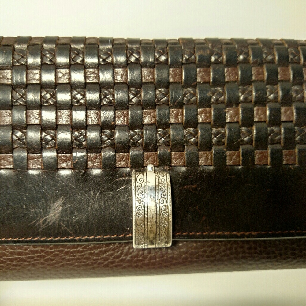 Brighton Brown Vintage  Weaved Leather Wallet - Picture 8 of 8